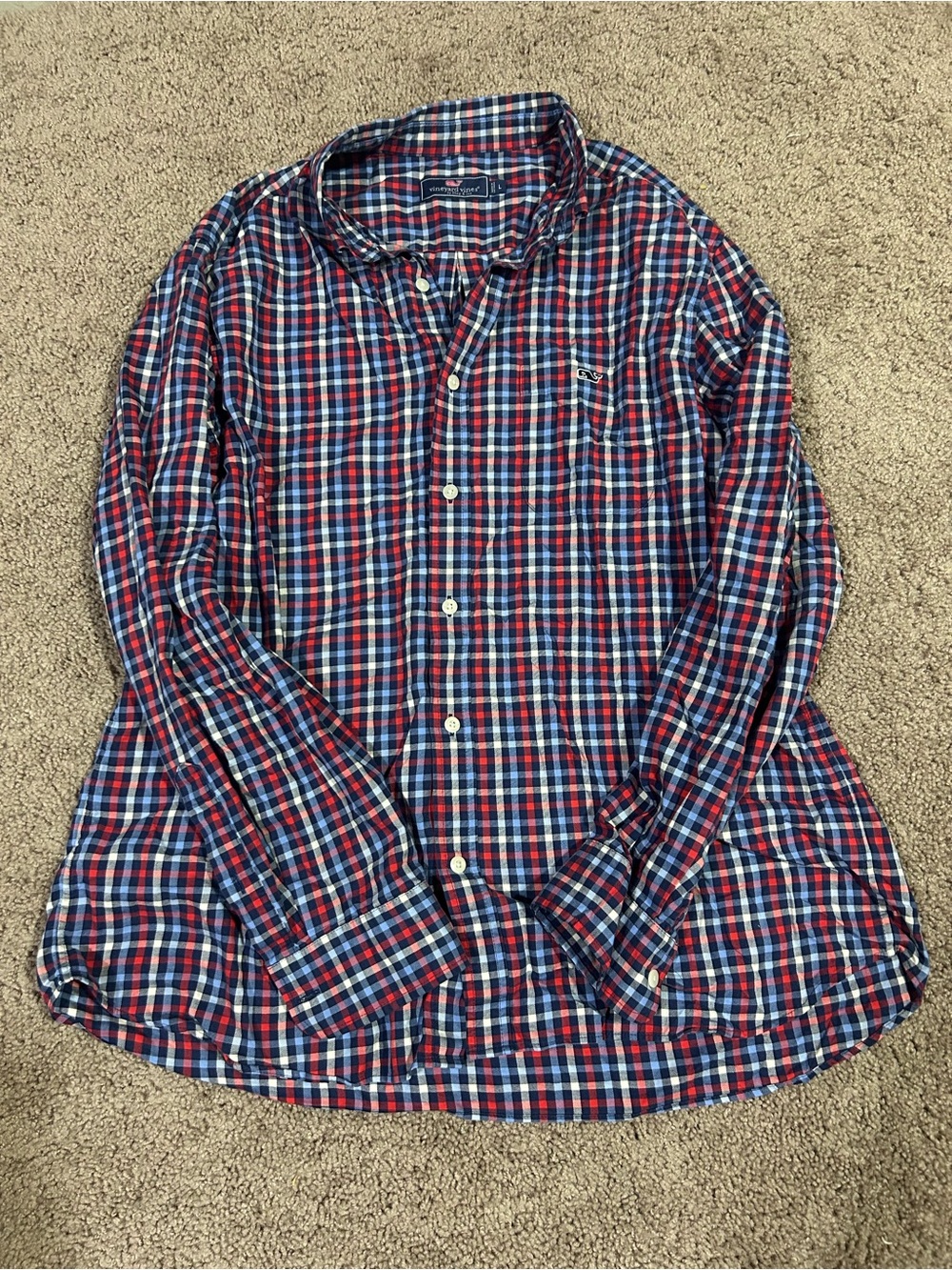 Vineyard Vines Boys Long Sleeve Performance Button-Down Size L